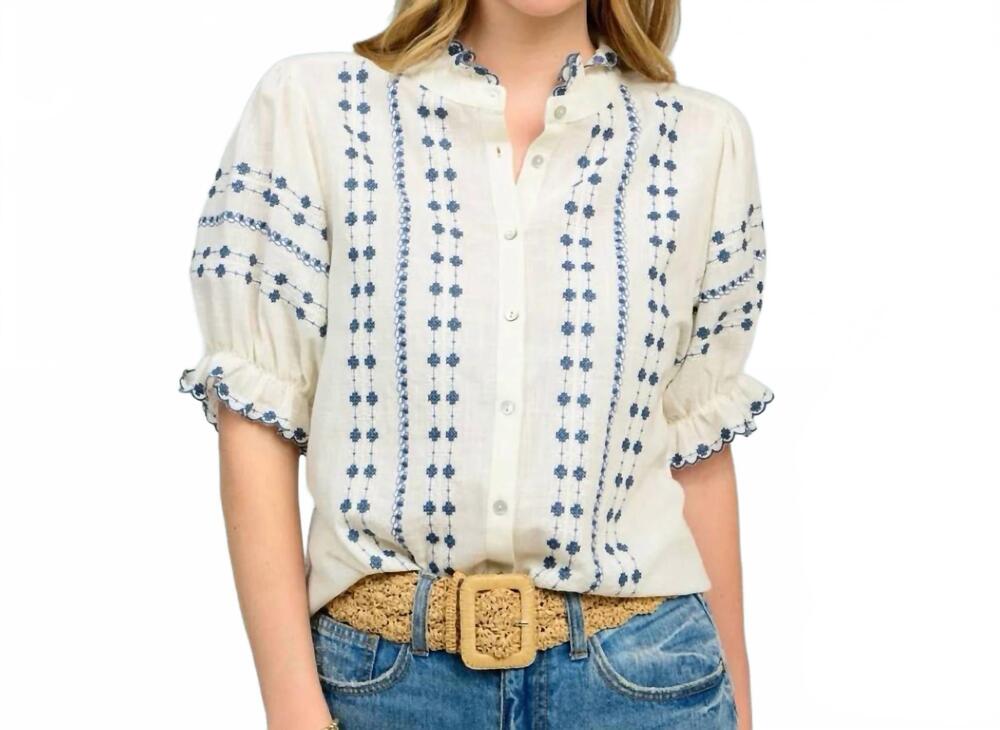 NEW IVY JANE chloe heirloom blouse in off white